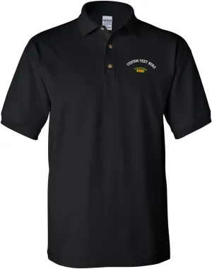 Custom Polo Shirts for Men Vietnam Veteran Flag Military Embroidery Cotton