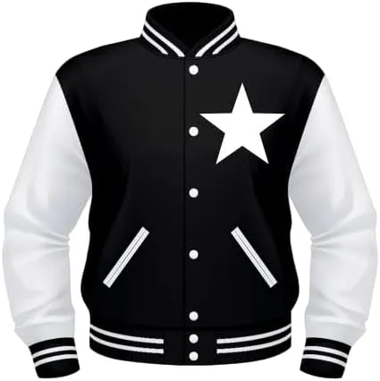 Custom Varsity Jackets, Baseball/Basketball Letterman Unisex Wool and Leather Varsity Jacket Mens/Womens
