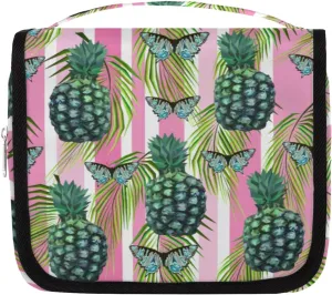 Cute Hanging Travel Toiletry Bag Pineapple Bright Travel Accessory Essentials,Portable Make Up Cosmetic Bag Toiletry Kit Organizer for Women Men