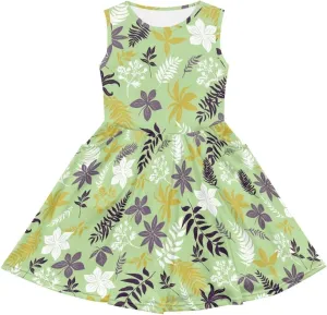 Cute Sundress with Pockets for Girls Casual Dress Knee Length Sleeveless Beach Skirts for 2-14T Teen Girls