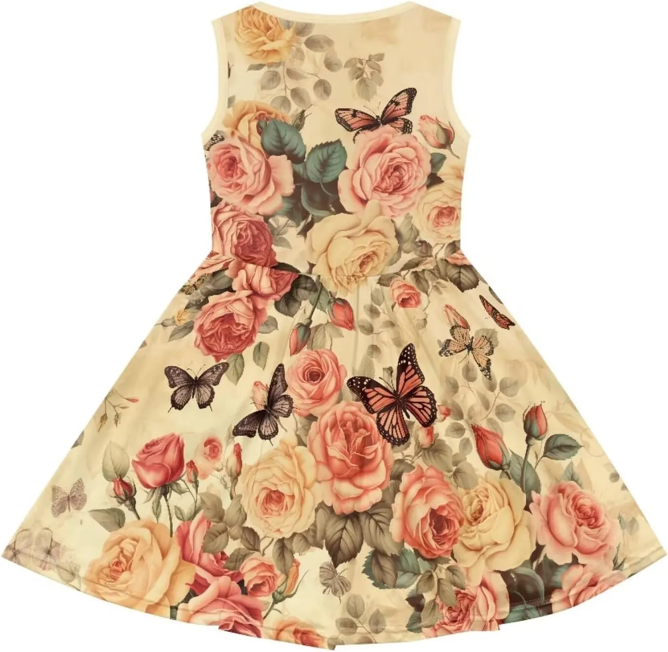 Cute Sundress with Pockets for Girls Casual Dress Knee Length Sleeveless Beach Skirts for 2-14T Teen Girls