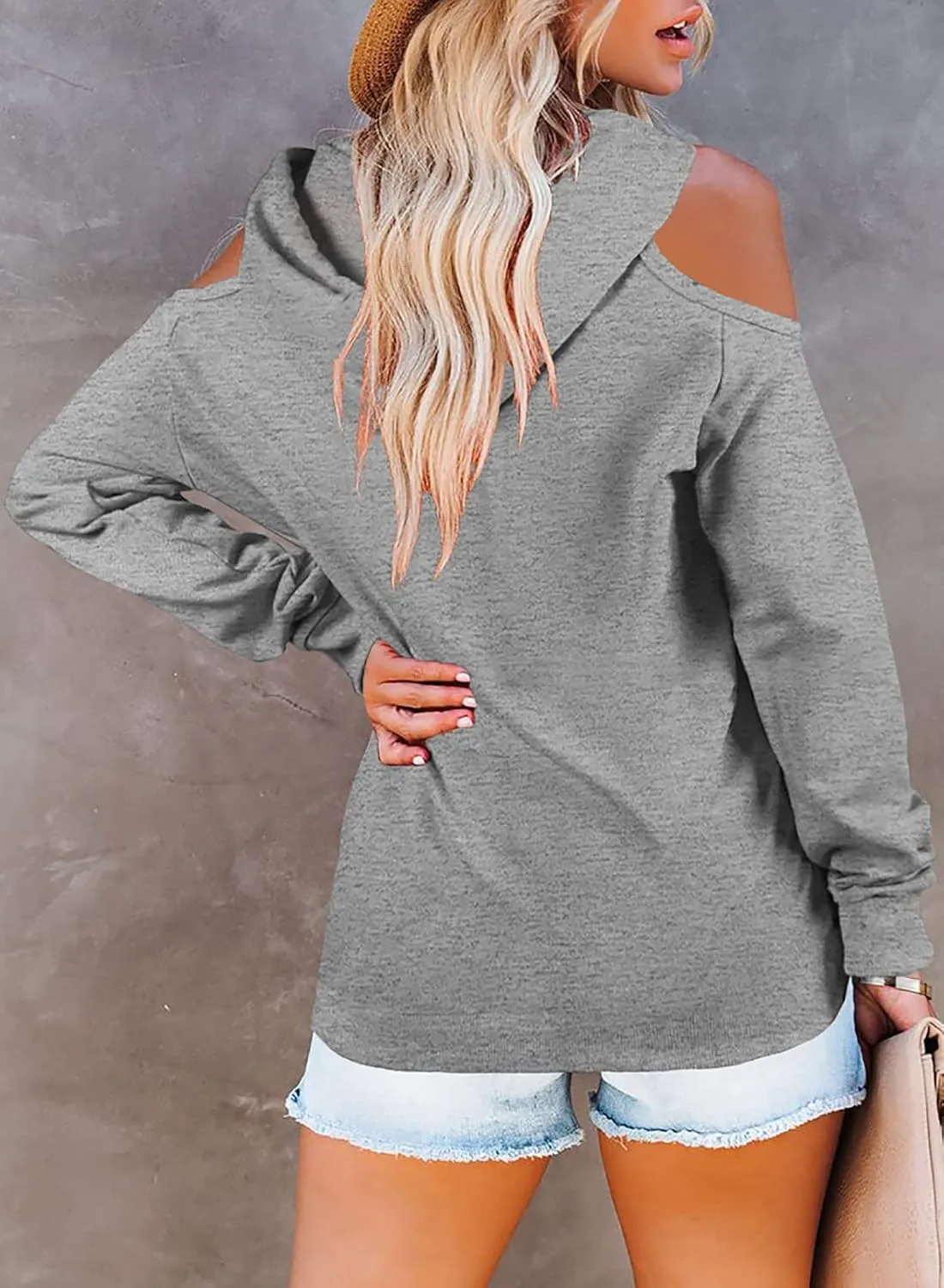 Cutiefox Women's Casual Long Sleeve Drawstring Hoodie Sweatshirts Pullover with Pockets