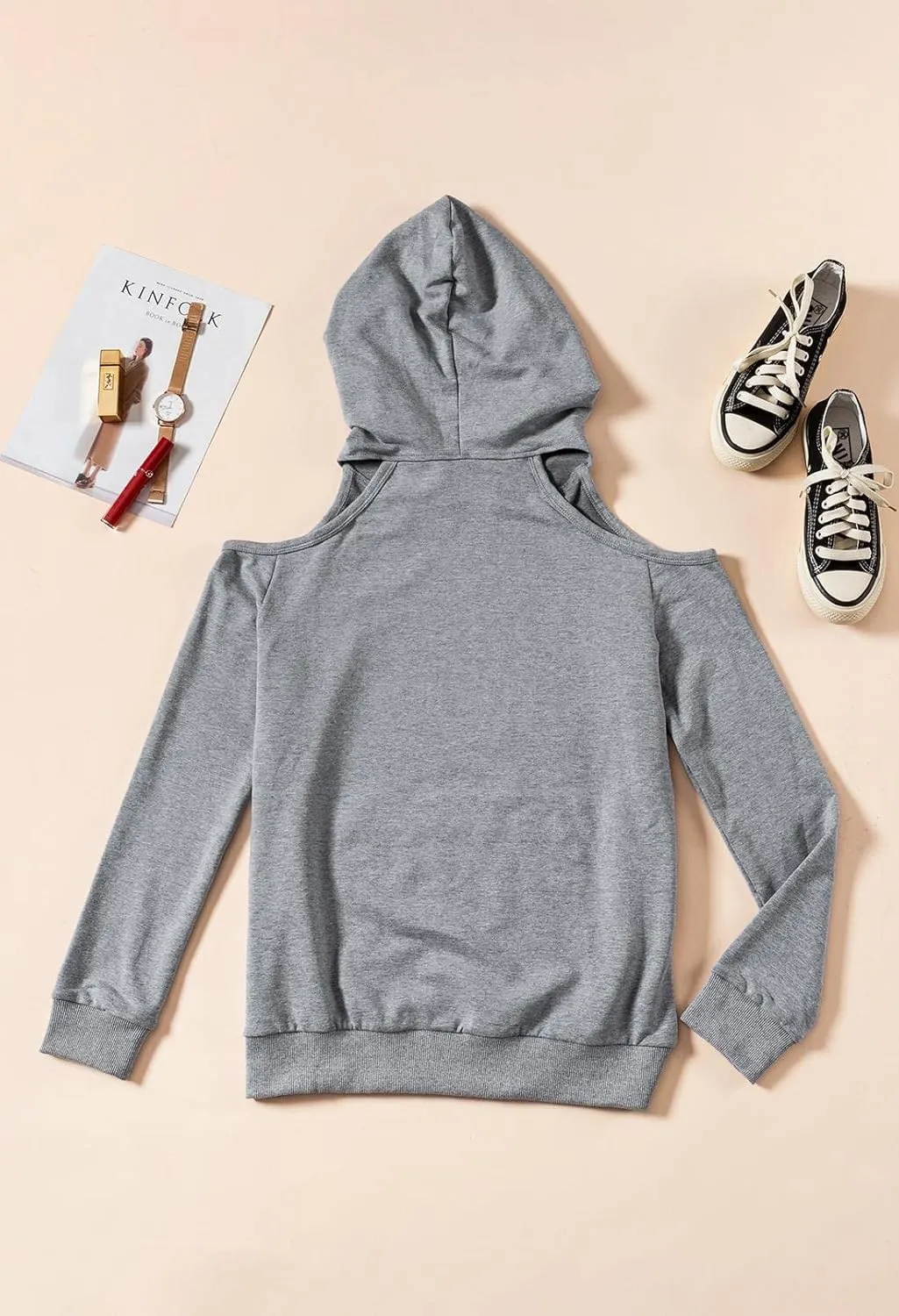 Cutiefox Women's Casual Long Sleeve Drawstring Hoodie Sweatshirts Pullover with Pockets