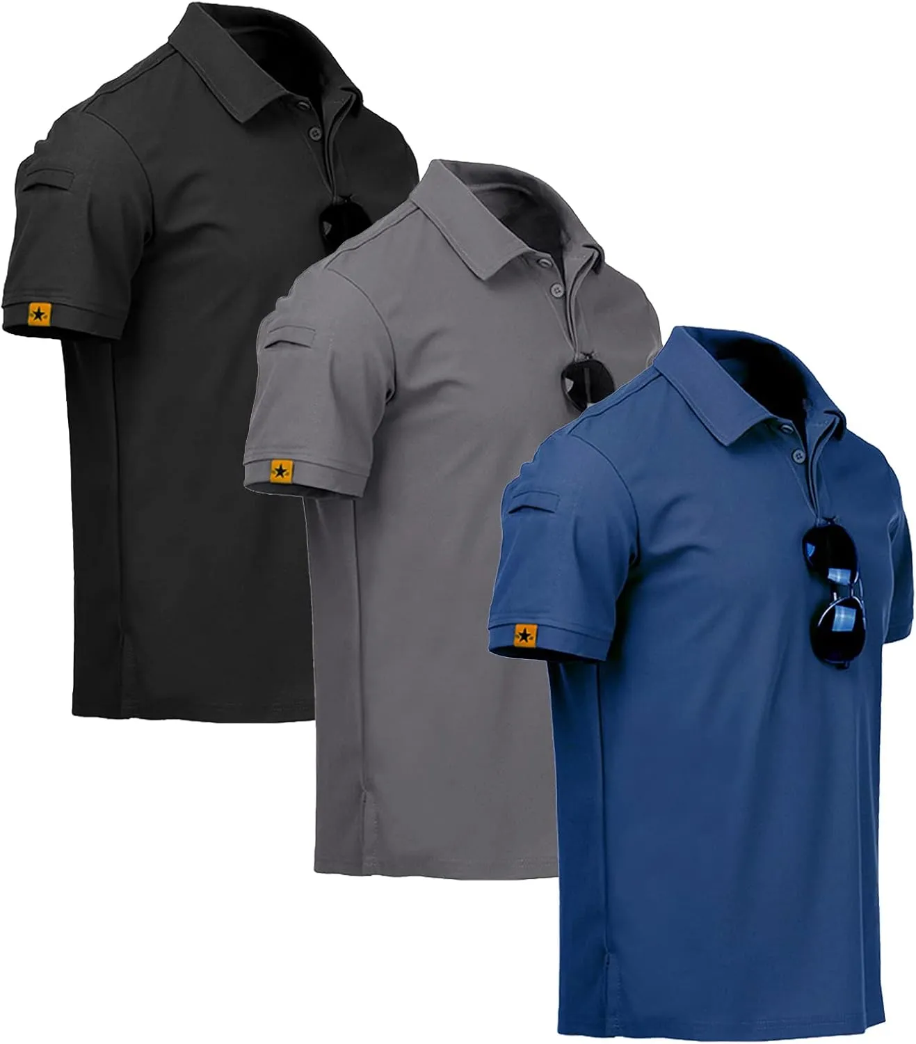 disi Mens Polo Shirts Quick-Dry Cool Short Sleeve Sports Casual Tennis Golf Shirt for Men