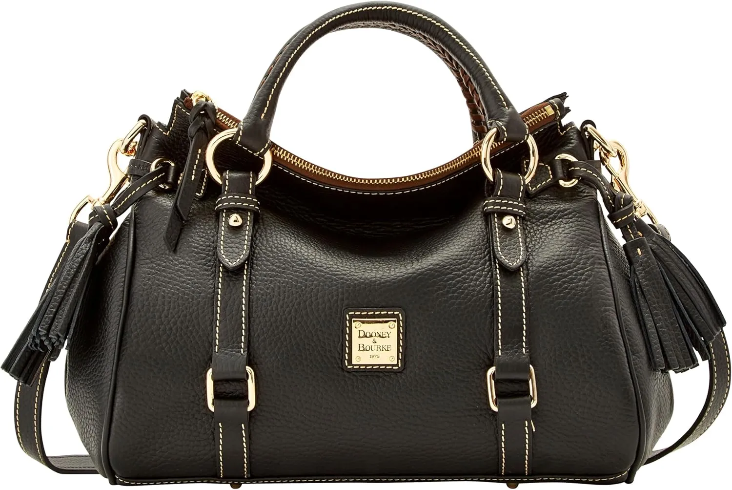 Dooney & Bourke Satchel Bags for Women, Pebble Grain Leather Satchel Handbag with Adjustable Shoulder Strap