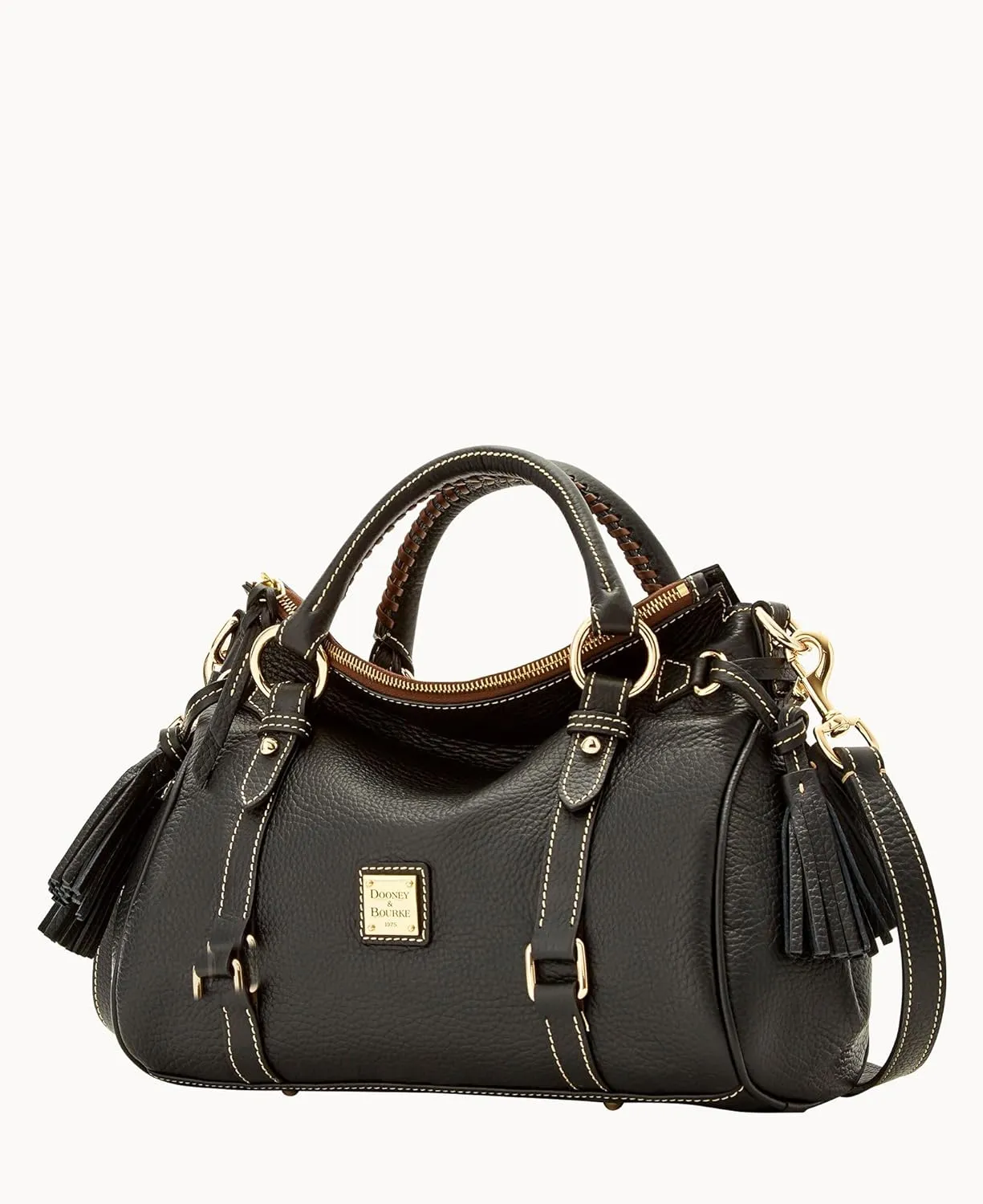 Dooney & Bourke Satchel Bags for Women, Pebble Grain Leather Satchel Handbag with Adjustable Shoulder Strap