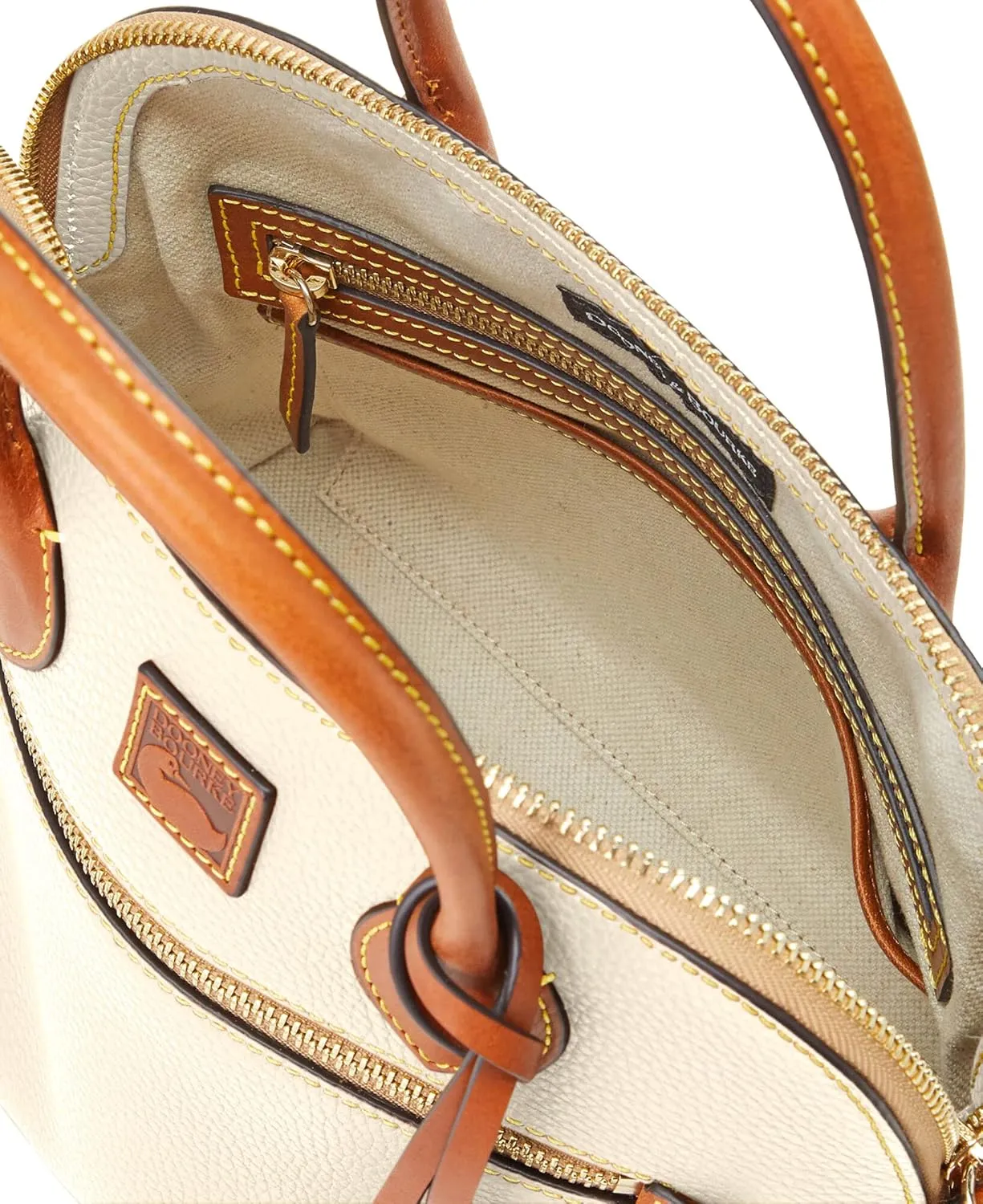 Dooney & Bourke Women's Domed Satchel in Pebble Grain Leather, Large Handbag with Adjustable & Detachable Shoulder Strap