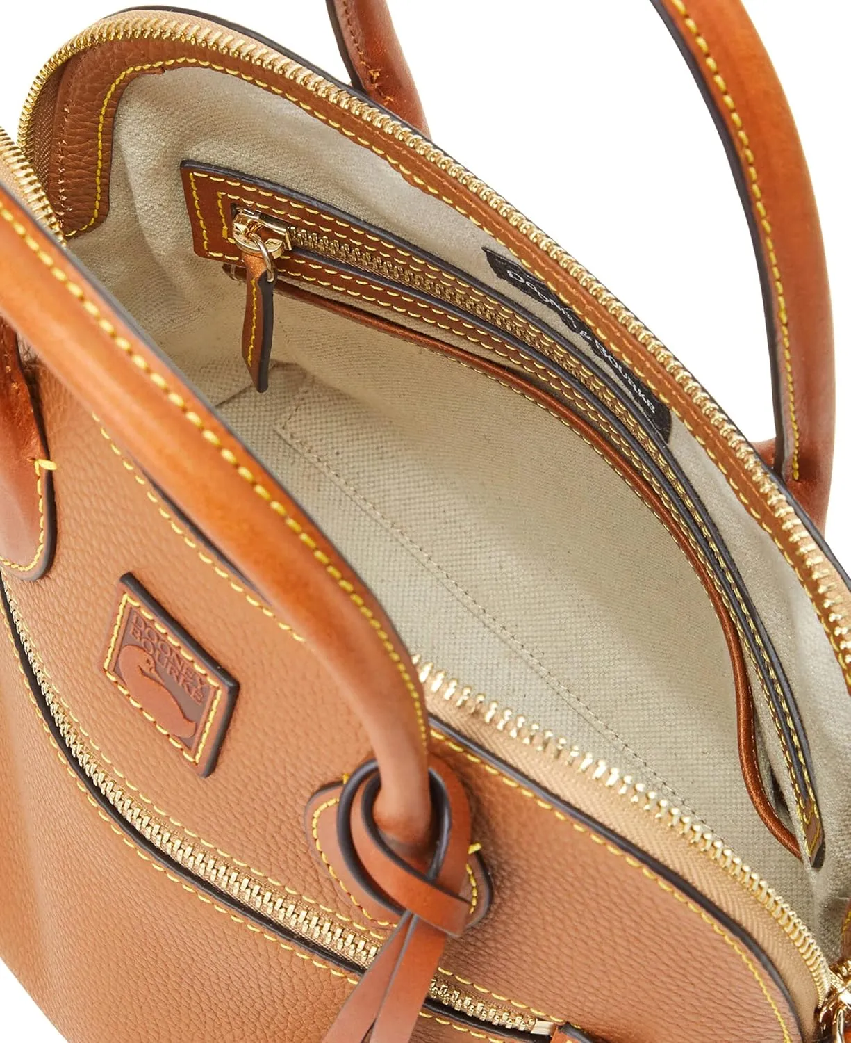 Dooney & Bourke Women's Domed Satchel in Pebble Grain Leather, Large Handbag with Adjustable & Detachable Shoulder Strap