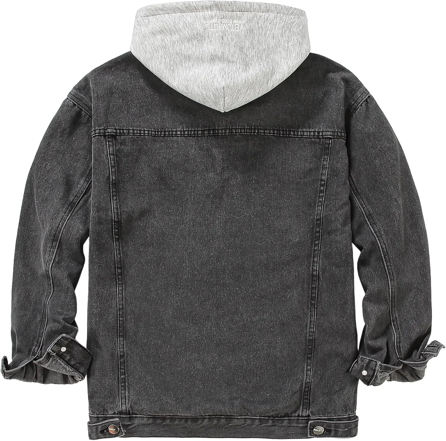 DOSLAVIDA Men's Distressed Denim Jacket Unisex Button Down Jean Coat Casual Long Sleeve Trucker Hooded Jackets Outwear