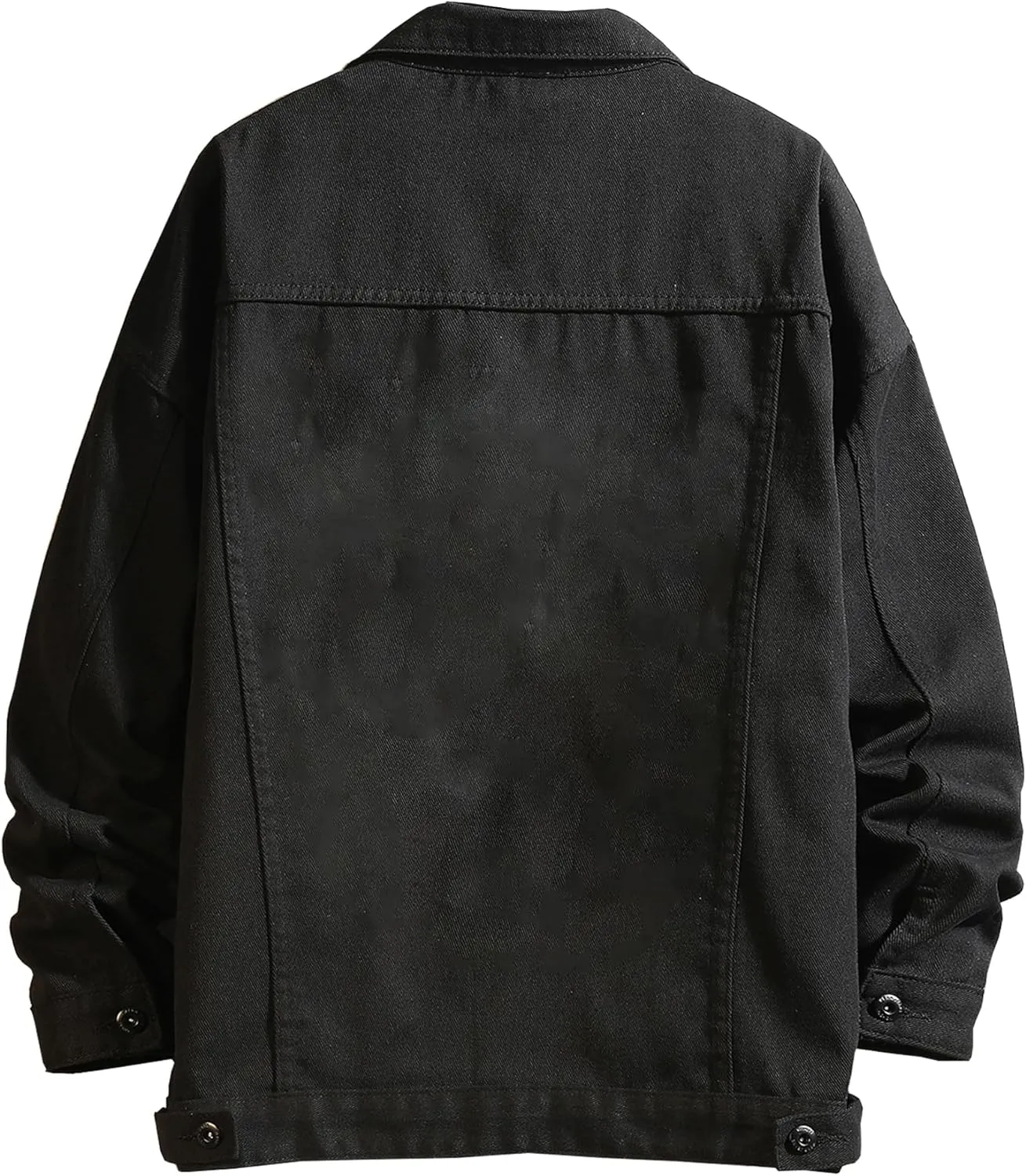 DOSLAVIDA Men's Distressed Denim Jacket Unisex Button Down Jean Coat Casual Long Sleeve Trucker Hooded Jackets Outwear