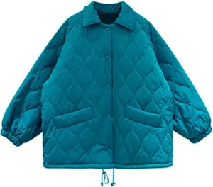 Down jacket women Woman Winter Solid Color Lapel Parkas Cotton-padded Warm Jackets Thicken Coat Female Clothing Tops