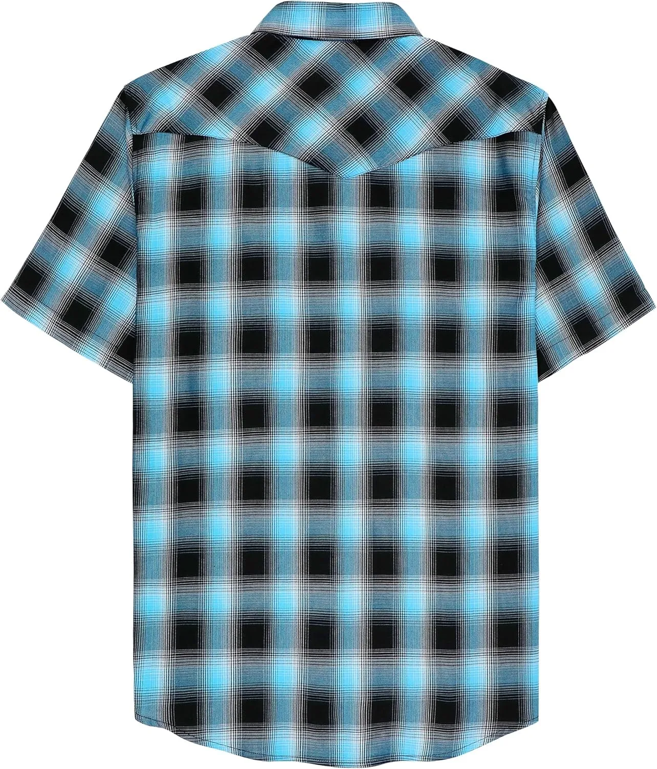 Dubinik50% Viscose derived from Bamboo,50% Polyester Mens Short Sleeve Western Cowboy Pearl Snap Casual Plaid Shirts for Men