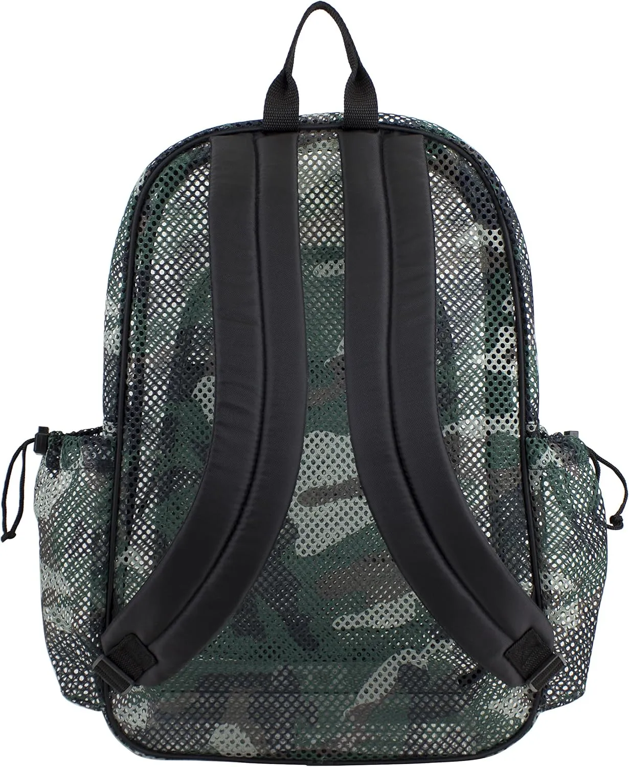 Eastsport Heavy Duty Mesh Backpack with Comfort Padded Straps and Adjustable Bungee for Work, Sports, Beach, College and Security, Army Green Camo