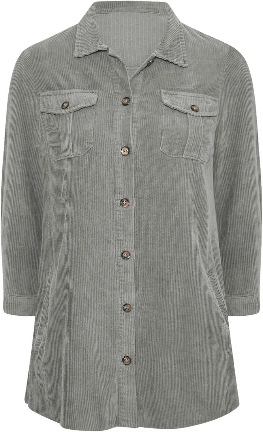 Eytino Womens Plus Size Long Sleeve Button Down Boyfriend Shirts Casual Plaid Shacket Jacket Coats(1X-5X)