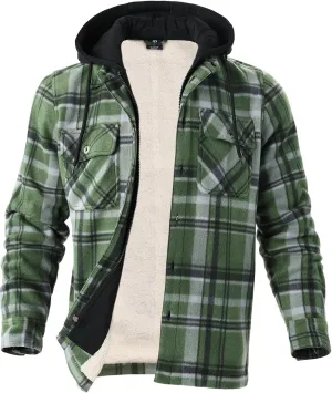 Facitisu Men's Winter Zip Up Hoodie Sherpa Fleece Sweatshirt Warm Thick heavyweight Coats