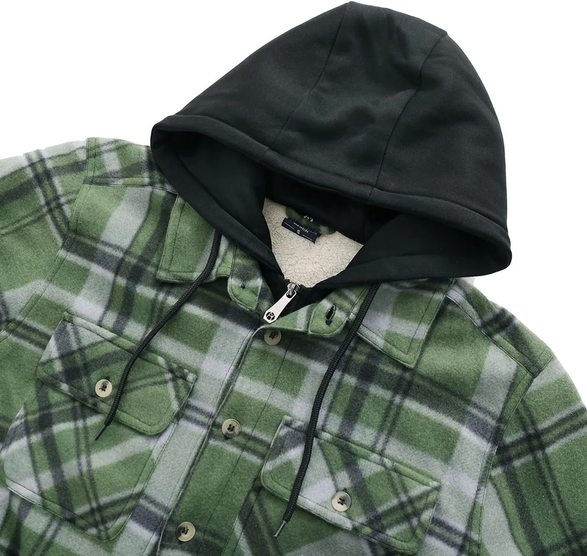 Facitisu Men's Winter Zip Up Hoodie Sherpa Fleece Sweatshirt Warm Thick heavyweight Coats