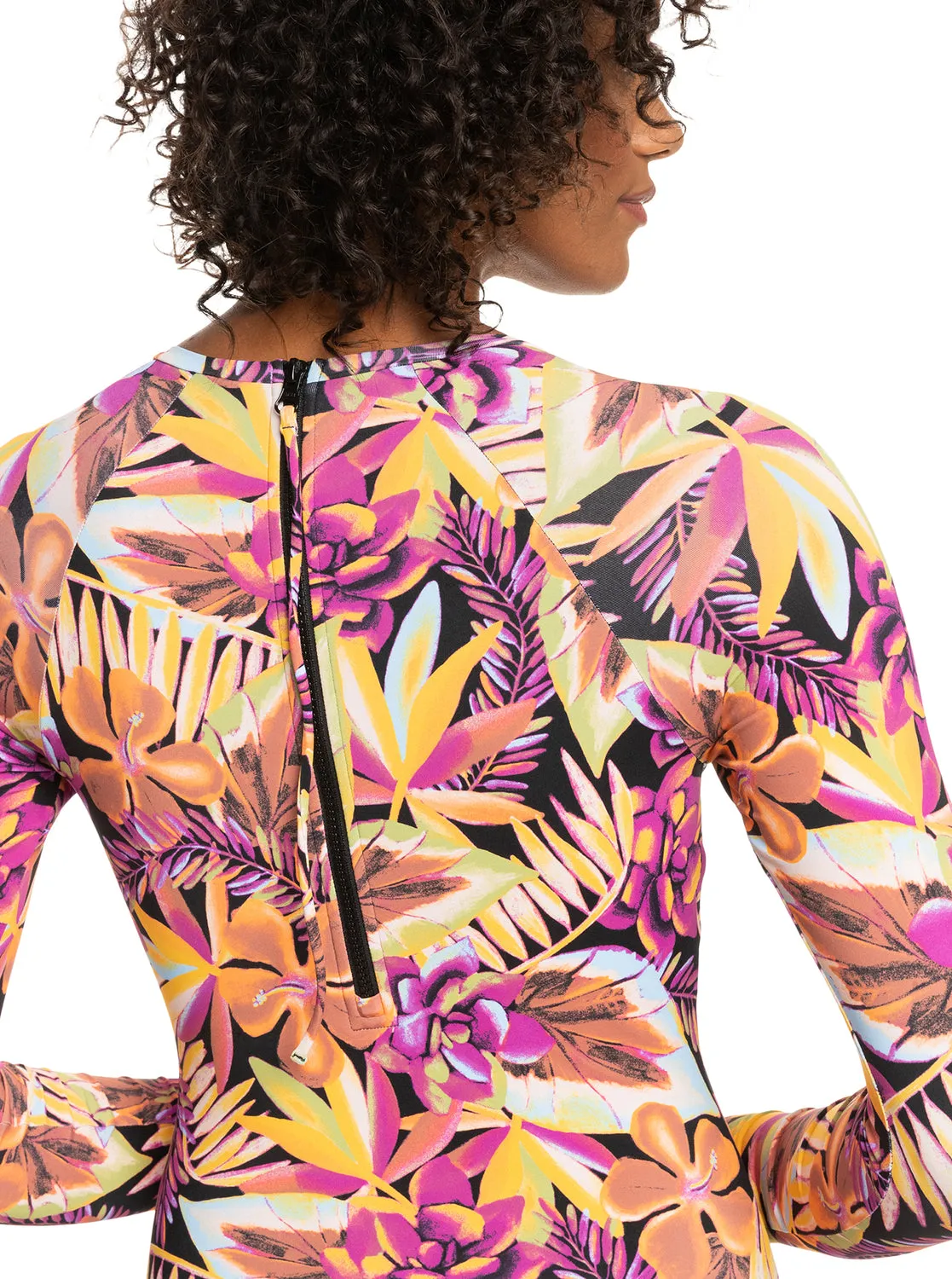 Fashion Long Sleeve One-Piece Swimsuit - Anthracite Hot Tropics Swim Ax