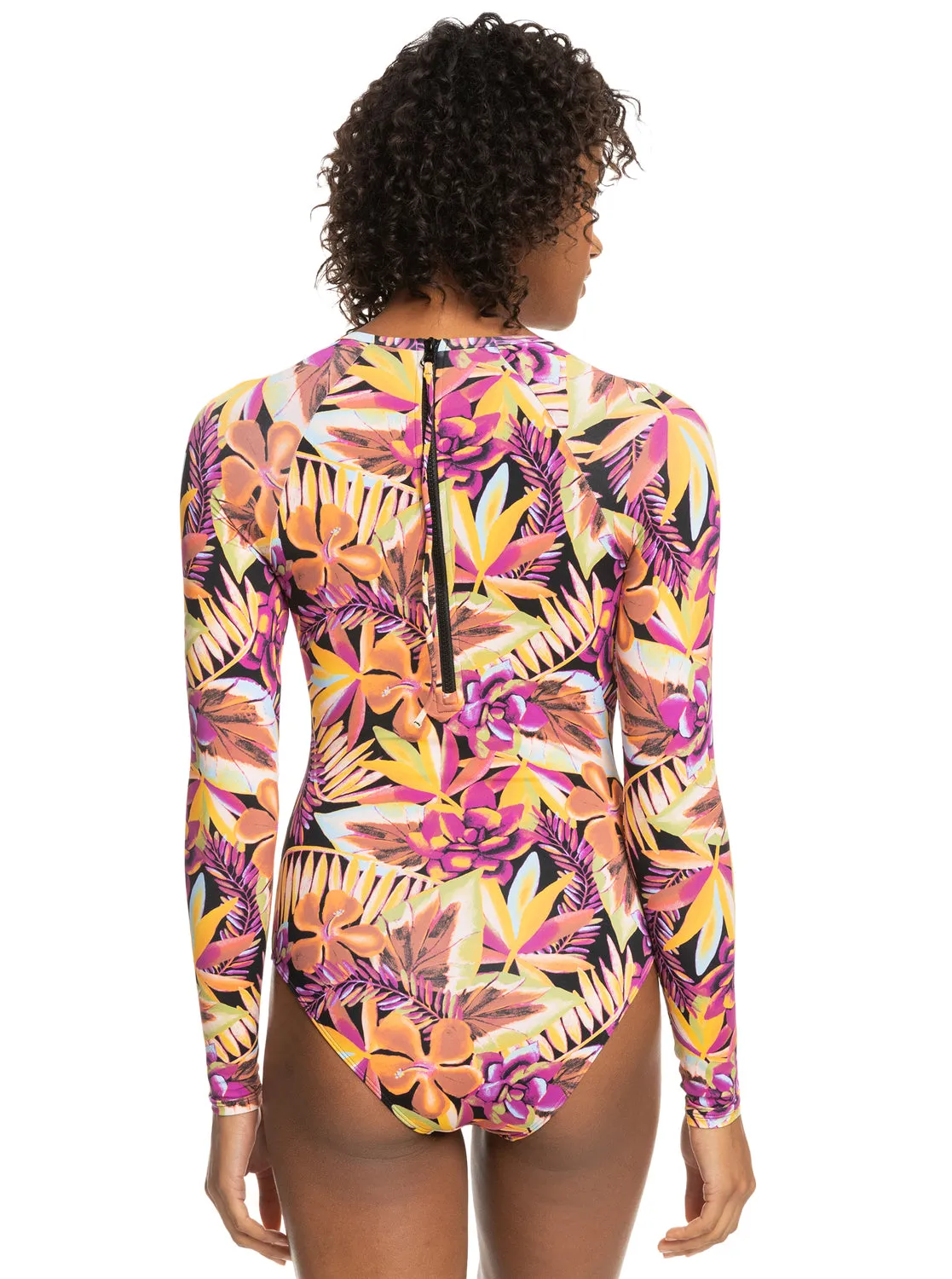 Fashion Long Sleeve One-Piece Swimsuit - Anthracite Hot Tropics Swim Ax