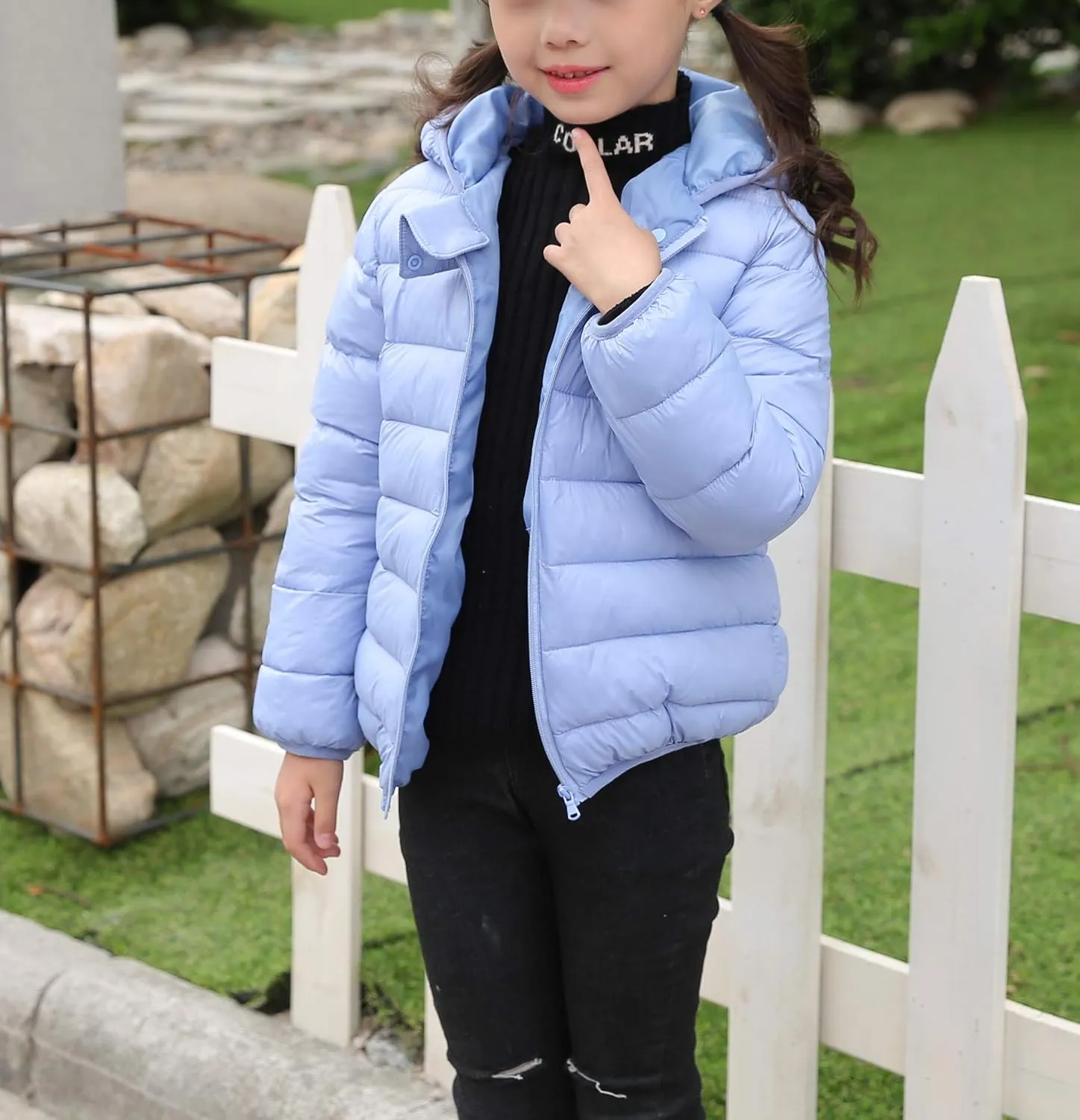 Favorland Baby Boys Girls Toddler Kids Winter Coats with Ears Hoods Padded Puffer Jacket