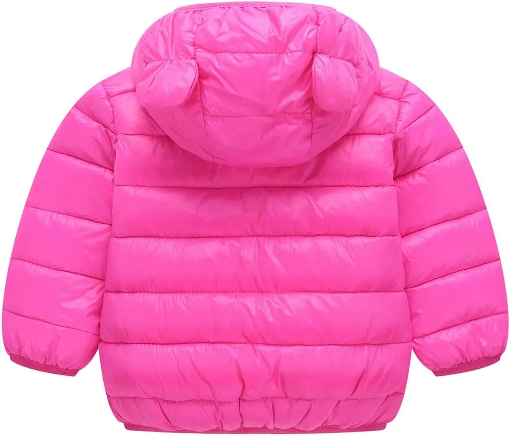 Favorland Baby Boys Girls Toddler Kids Winter Coats with Ears Hoods Padded Puffer Jacket