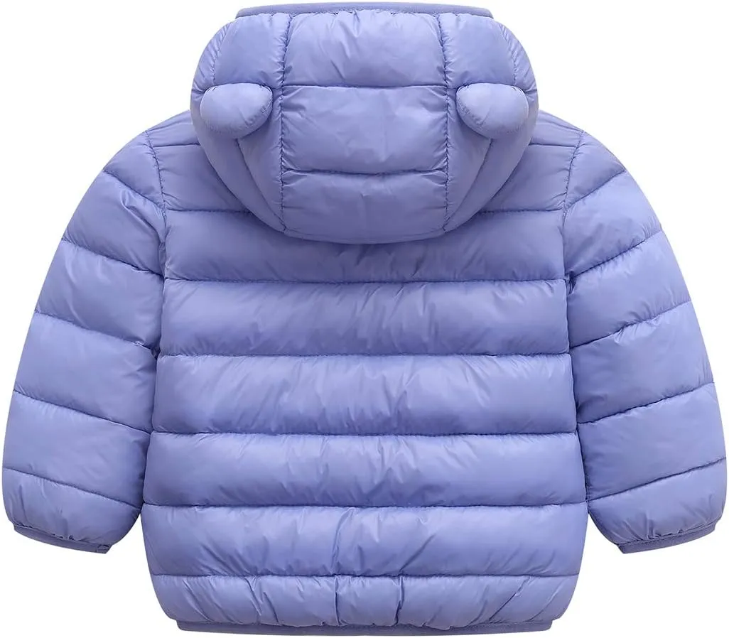 Favorland Baby Boys Girls Toddler Kids Winter Coats with Ears Hoods Padded Puffer Jacket