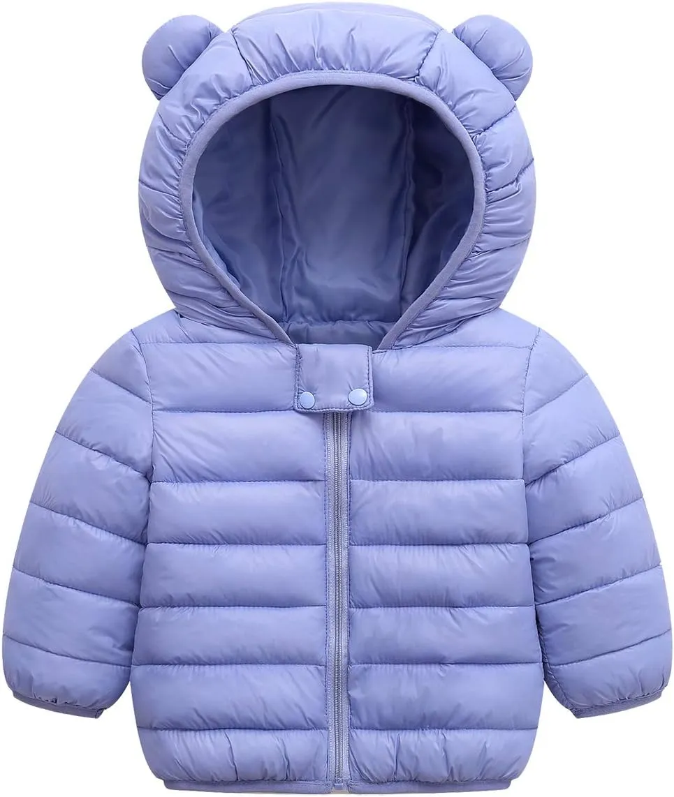 Favorland Baby Boys Girls Toddler Kids Winter Coats with Ears Hoods Padded Puffer Jacket