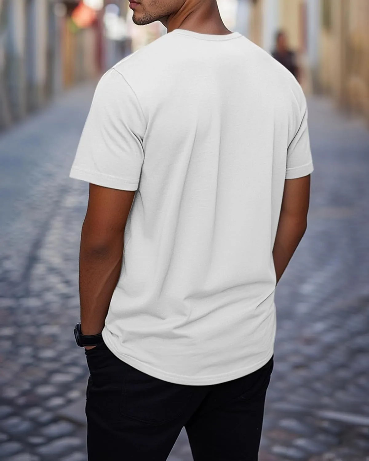 Ficerd 3 Pack Men's V Neck 95% Cotton T-Shirts M-7xl Big Tall Regular Soft Short Sleeve Basic 2025 Summer Clothes