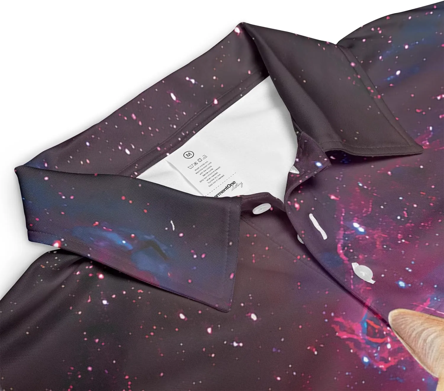 Funny Cat Polo Shirts for Men - Galaxy Cat Men's Regular Fit Quick Dry Golf Polo Shirt Series 04