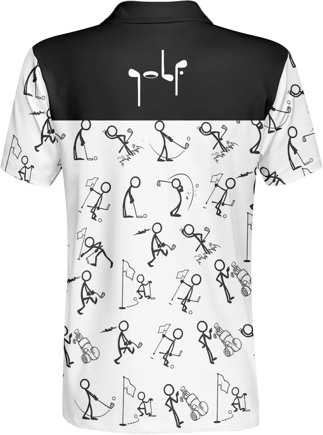 Funny Golf Shirt for Men Hawaiian Print Mens Polo Shirts Retro Printed Outfit