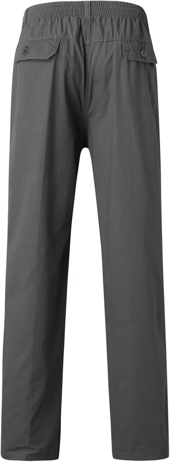 FZVYD Men's Pants Men's Relaxed Fit Causal Work Streetwear Baggy Joggers Drawstring Sweatpants with Pockets 2023