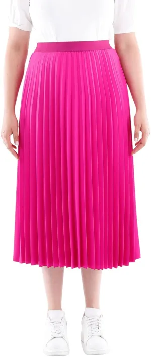 G-Line Women?s Midi Pleated Plise Skirt, High Elastic Waist Casual Oversized Accordion Skirts for Women Rainbow Color Options