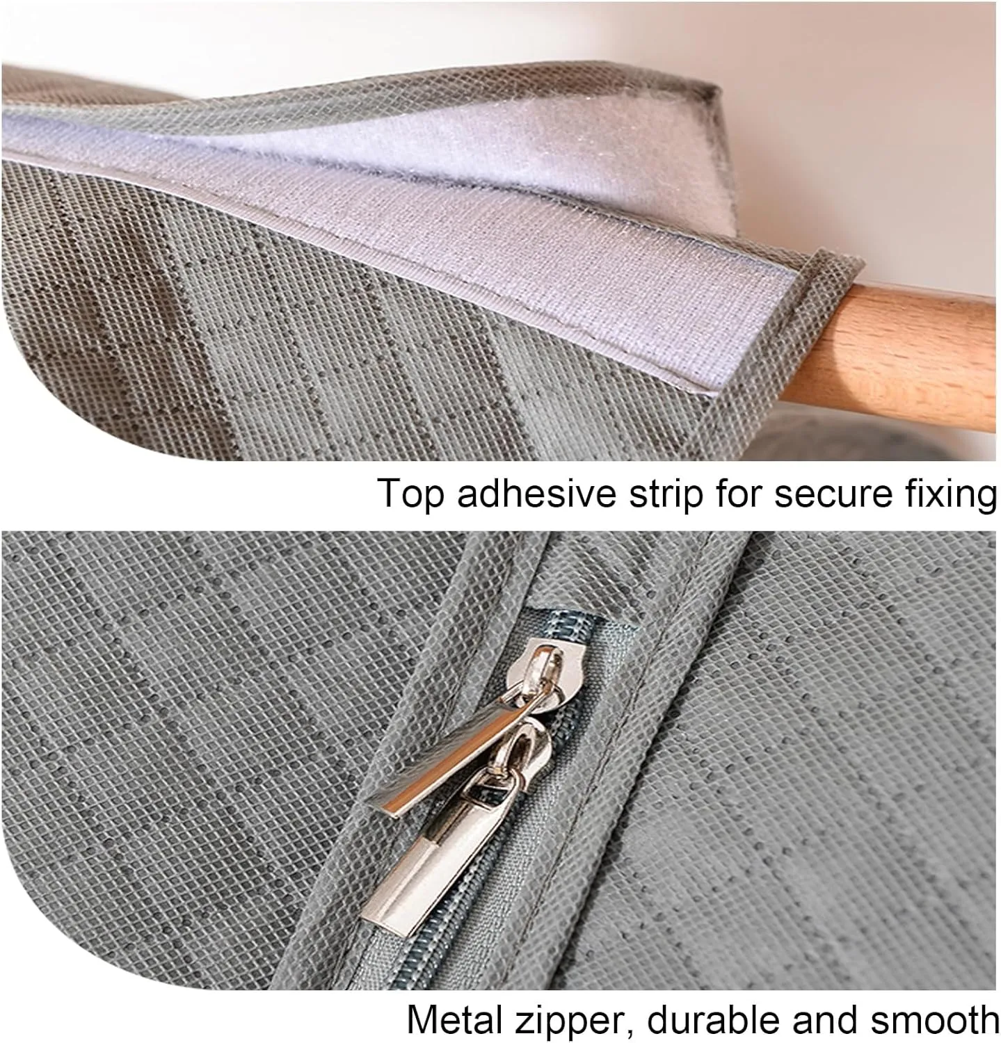 Garment Bags for Hanging Clothes, Coat Covers for Closet with Metal Zipper and Transparent Window, Suitable for Coats, Suits, Dresses(Beige,30x52x110cm x20x43in)