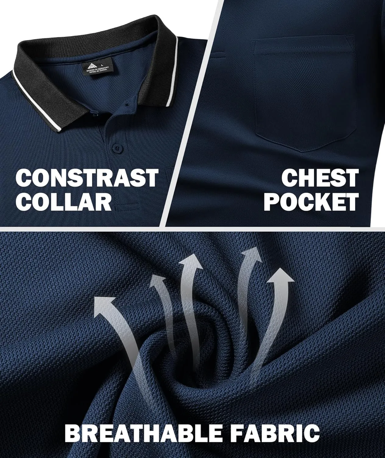 GEEK LIGHTING 5 Pack Men Polo Shirts with Pocket Multipack Golf Shirt for Men Moisture Wicking Casual Athletic Work T-Shirts