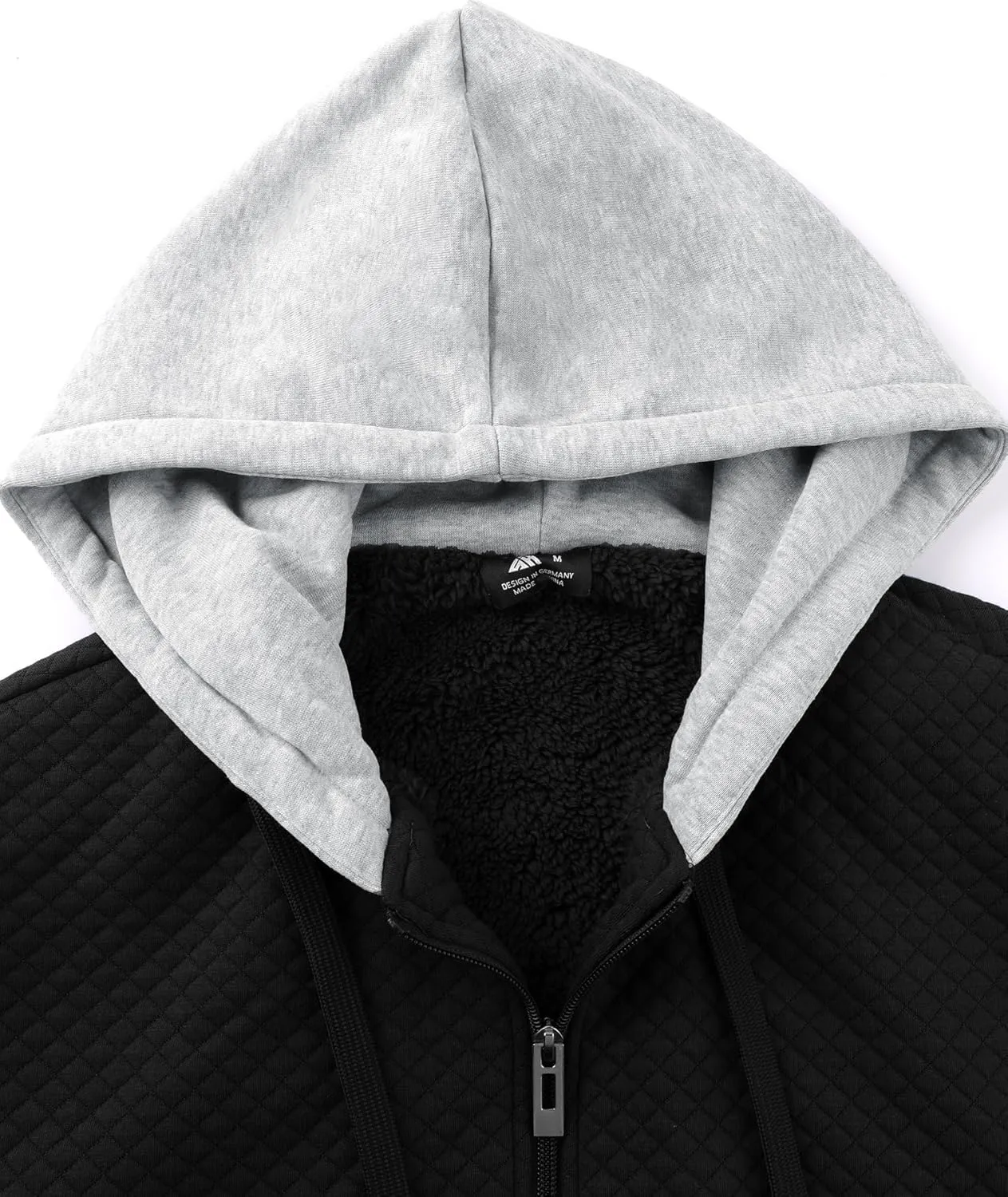 GEEK LIGHTING Mens Fleece Lined Hoodies Zip Up Waffle Knit Thicken Hooded Sweatshirts Winter Jackets