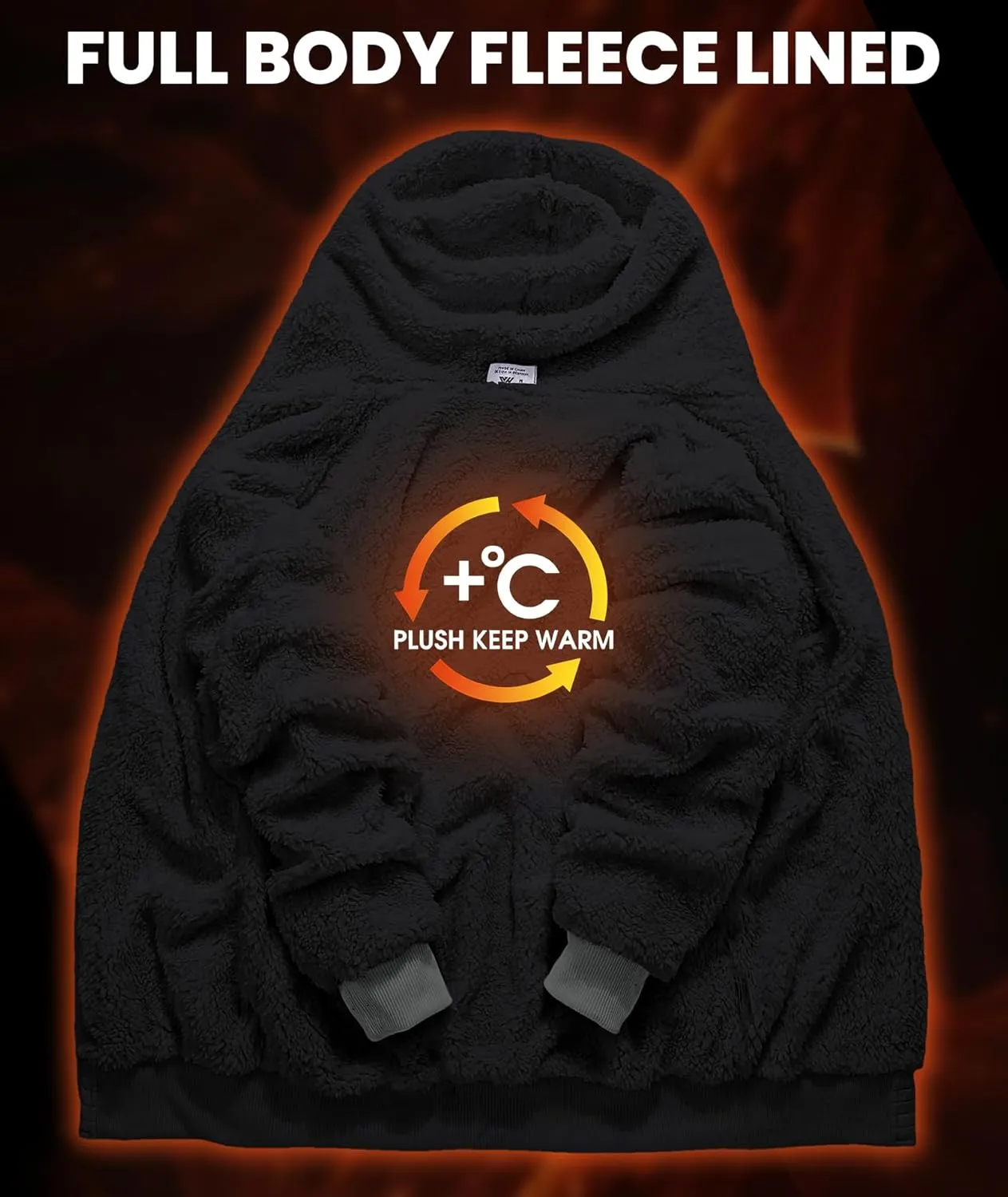 GEEK LIGHTING Mens Fleece Lined Hoodies Zip Up Waffle Knit Thicken Hooded Sweatshirts Winter Jackets