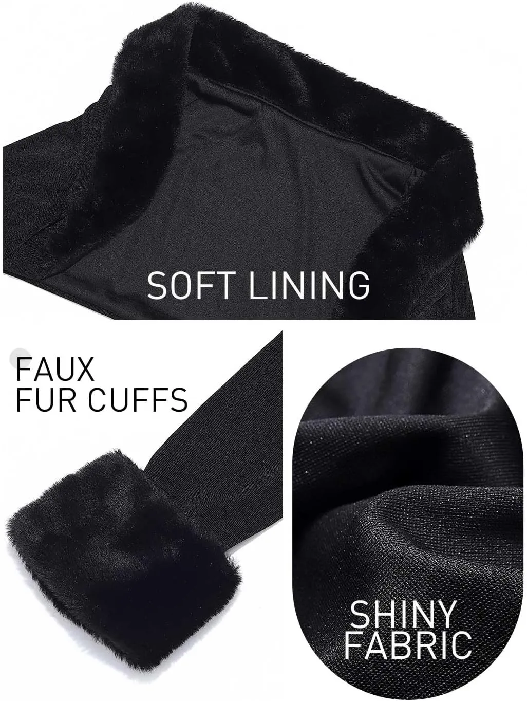 GORAIS Womens Bolero Shrugs Black Evening Fur Bolero Jackets Party Long Sleeve Fur Shrug for Wedding Dresses
