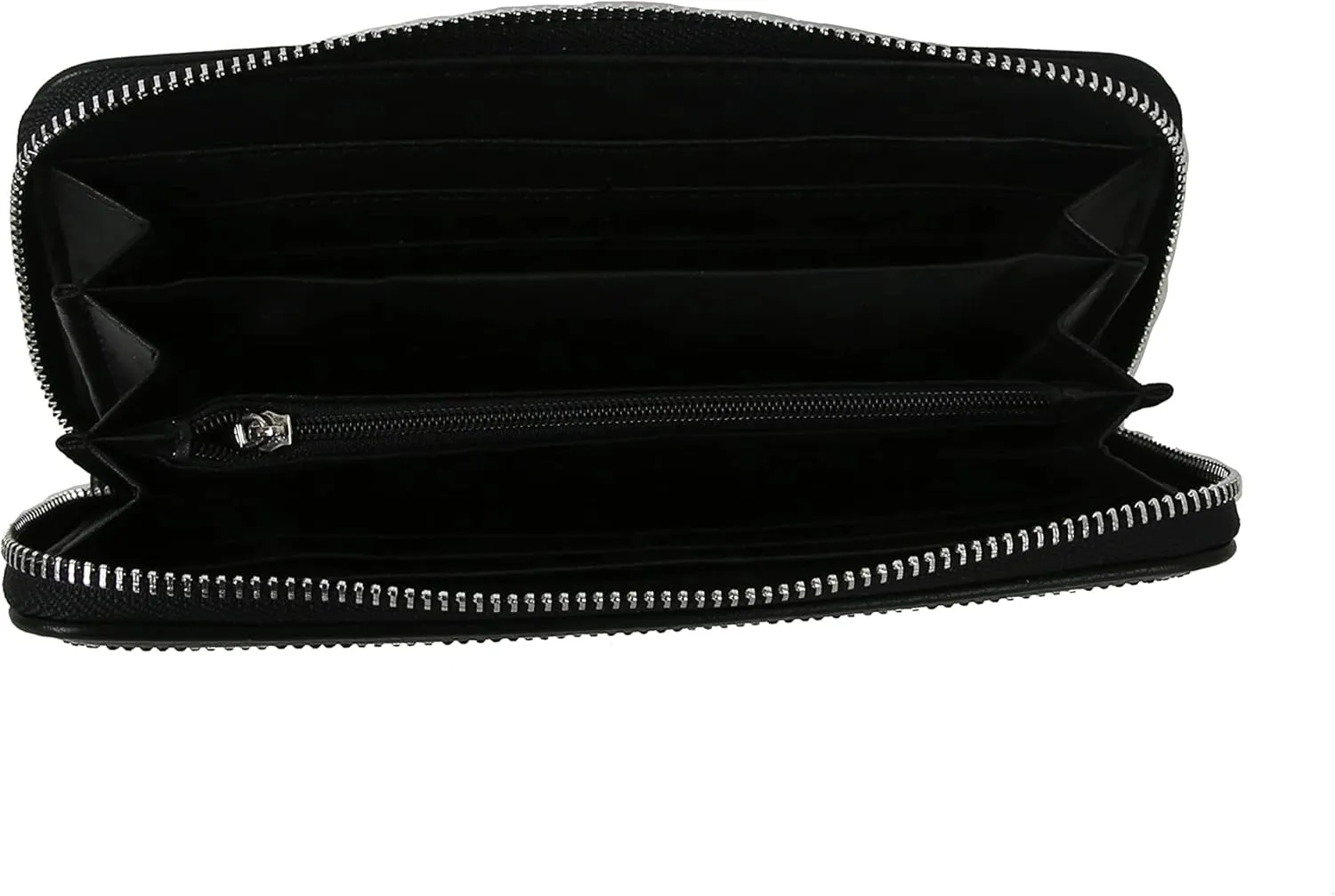 HANDBAG EXPRESS Bling Rhinestone Zip Around Wallet for Women Purse (7355 Black)