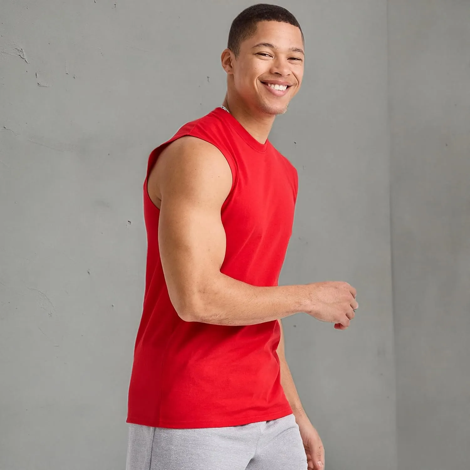 Hanes Men's Essentials Midweight T Pack, Cotton Muscle Tank Shirts, 3-Pack