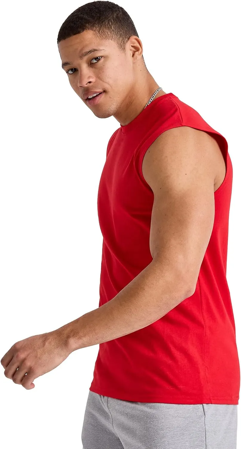 Hanes Men's Essentials Midweight T Pack, Cotton Muscle Tank Shirts, 3-Pack