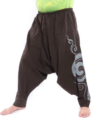 Harem Pants  Cotton One Size, Unisex Boho Aladdin Baggy Trousers for Men & Women  Hippie Lounge Chic