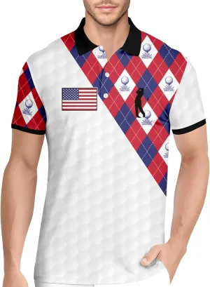 HIVICHI Golf Shirts for Men Funny Hawaiian Crazy Print Mens Polo Shirt