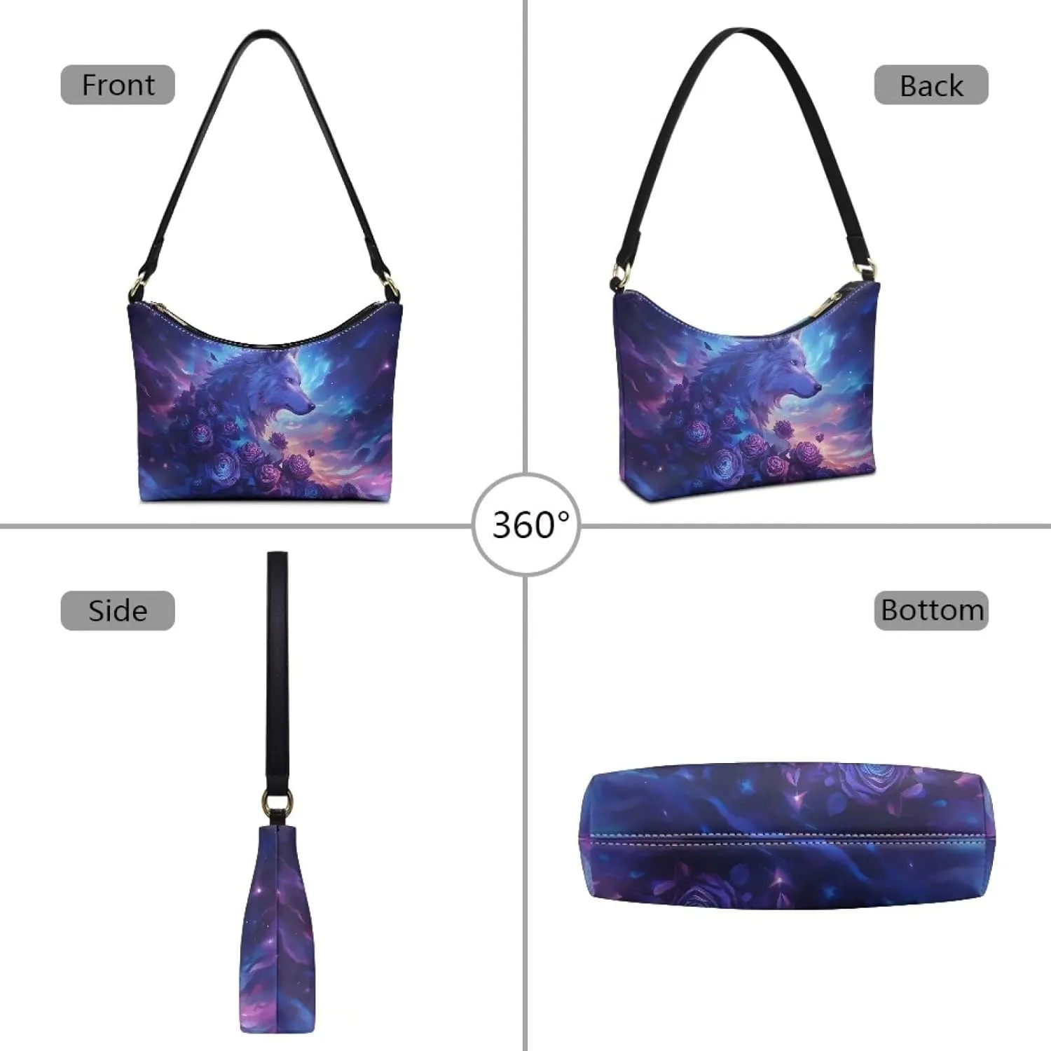 HUGS IDEA Shoulder Bag for Women Small Clutch Purse Mini Handbags PU Leather Underarm Bag