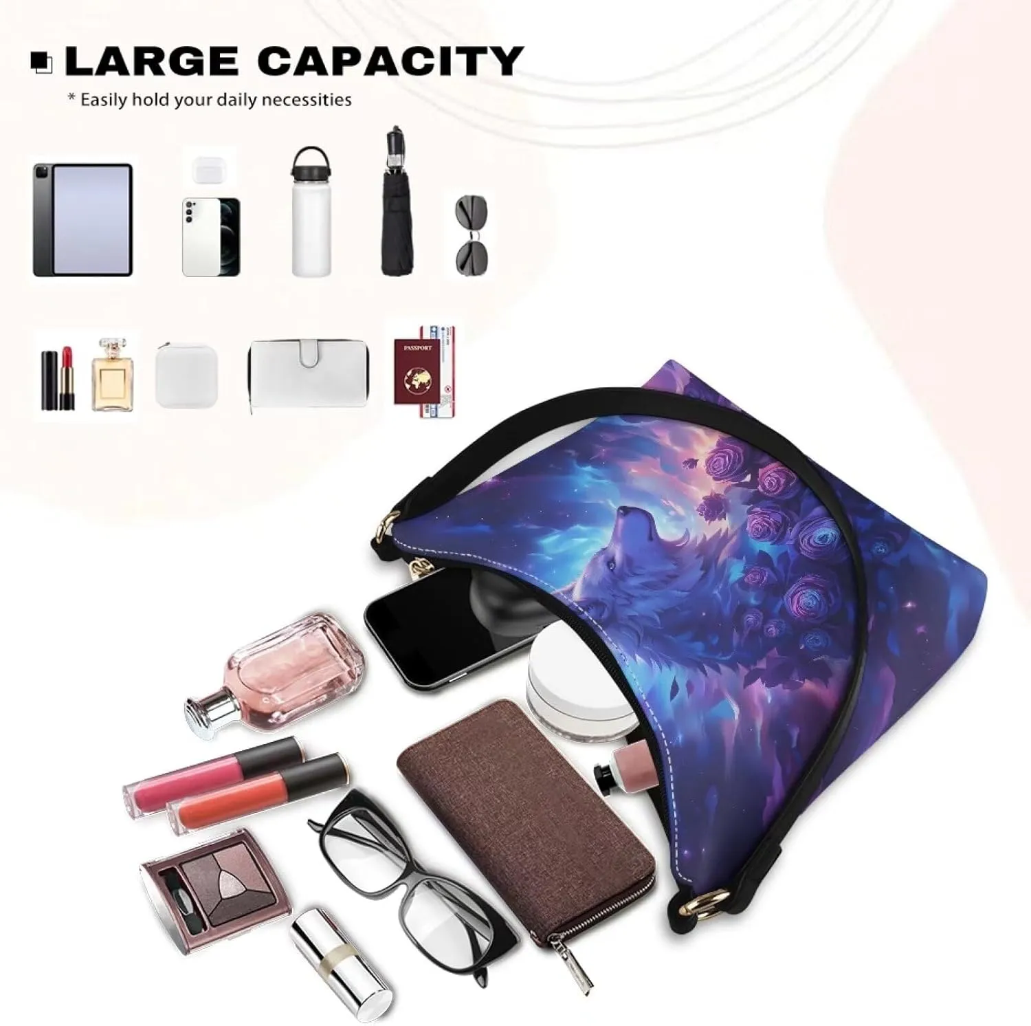 HUGS IDEA Shoulder Bag for Women Small Clutch Purse Mini Handbags PU Leather Underarm Bag