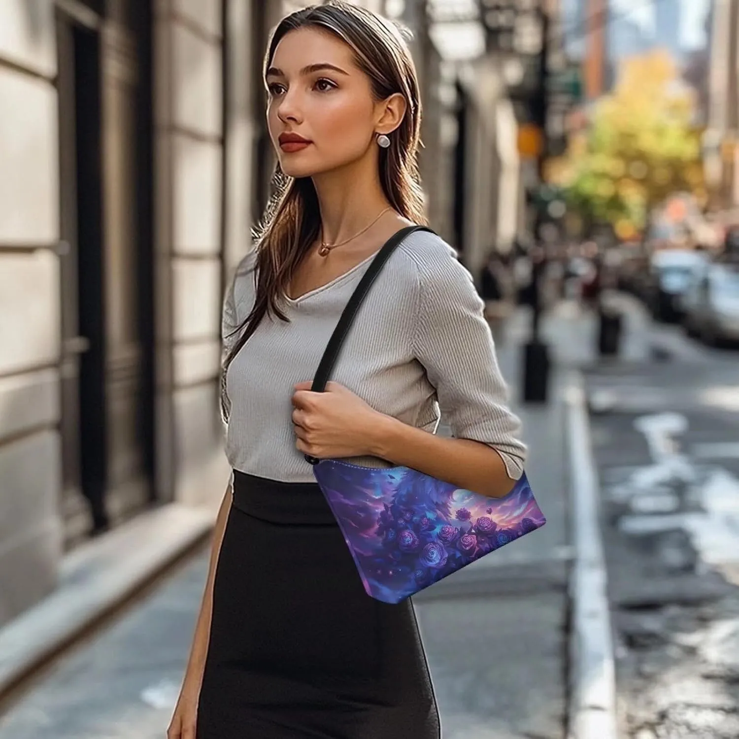 HUGS IDEA Shoulder Bag for Women Small Clutch Purse Mini Handbags PU Leather Underarm Bag