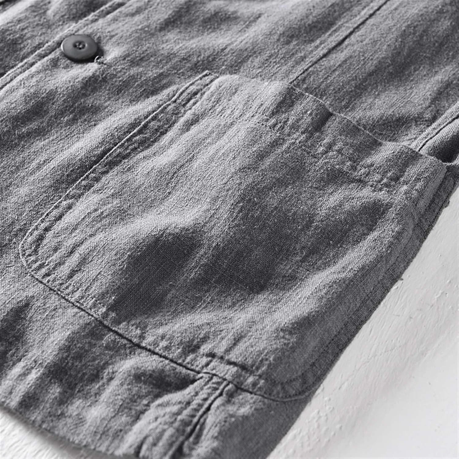 Icegrey Men's Casual Blazer Jacket Regular Fit Polyester Linen Sports Coat Turn-Down Collar Suit Jackets Two Button