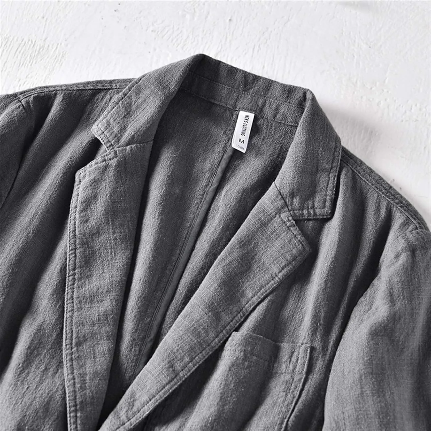 Icegrey Men's Casual Blazer Jacket Regular Fit Polyester Linen Sports Coat Turn-Down Collar Suit Jackets Two Button