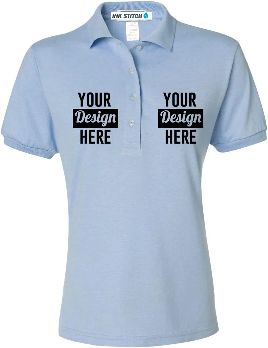INK STITCH Custom Women 437wr Logo Texts Embroidery SpotShield Polo Shirts