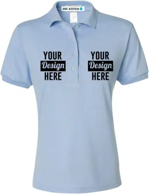 INK STITCH Custom Women 437wr Logo Texts Embroidery SpotShield Polo Shirts