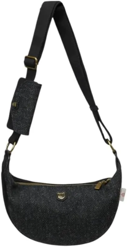 Islander The Luna Bag for Women Harris Tweed Crossbody With Detachable Card Wallet