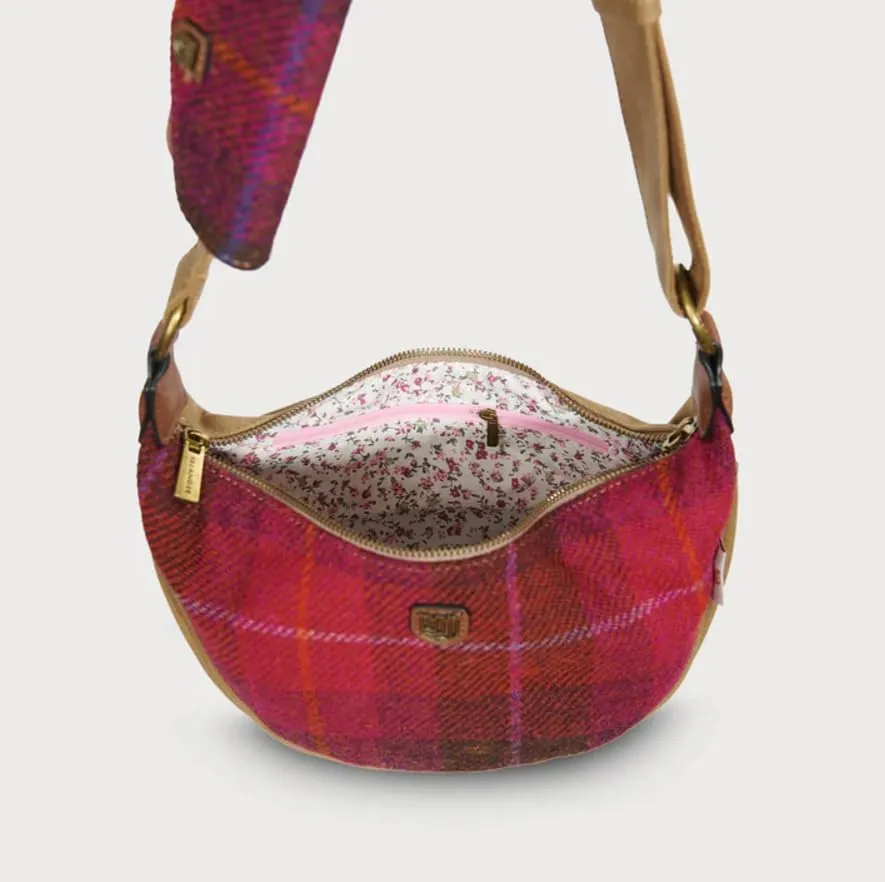 Islander The Luna Bag for Women Harris Tweed Crossbody With Detachable Card Wallet